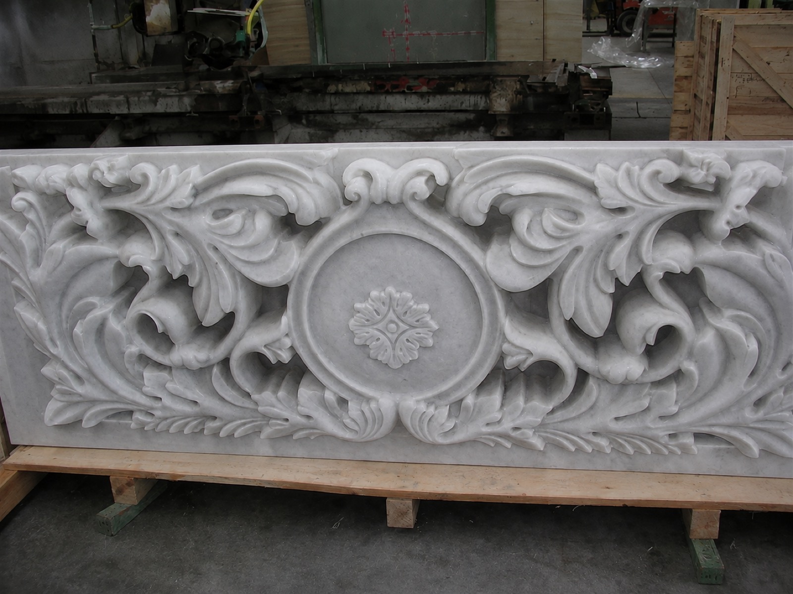 Hand-carved relief panel