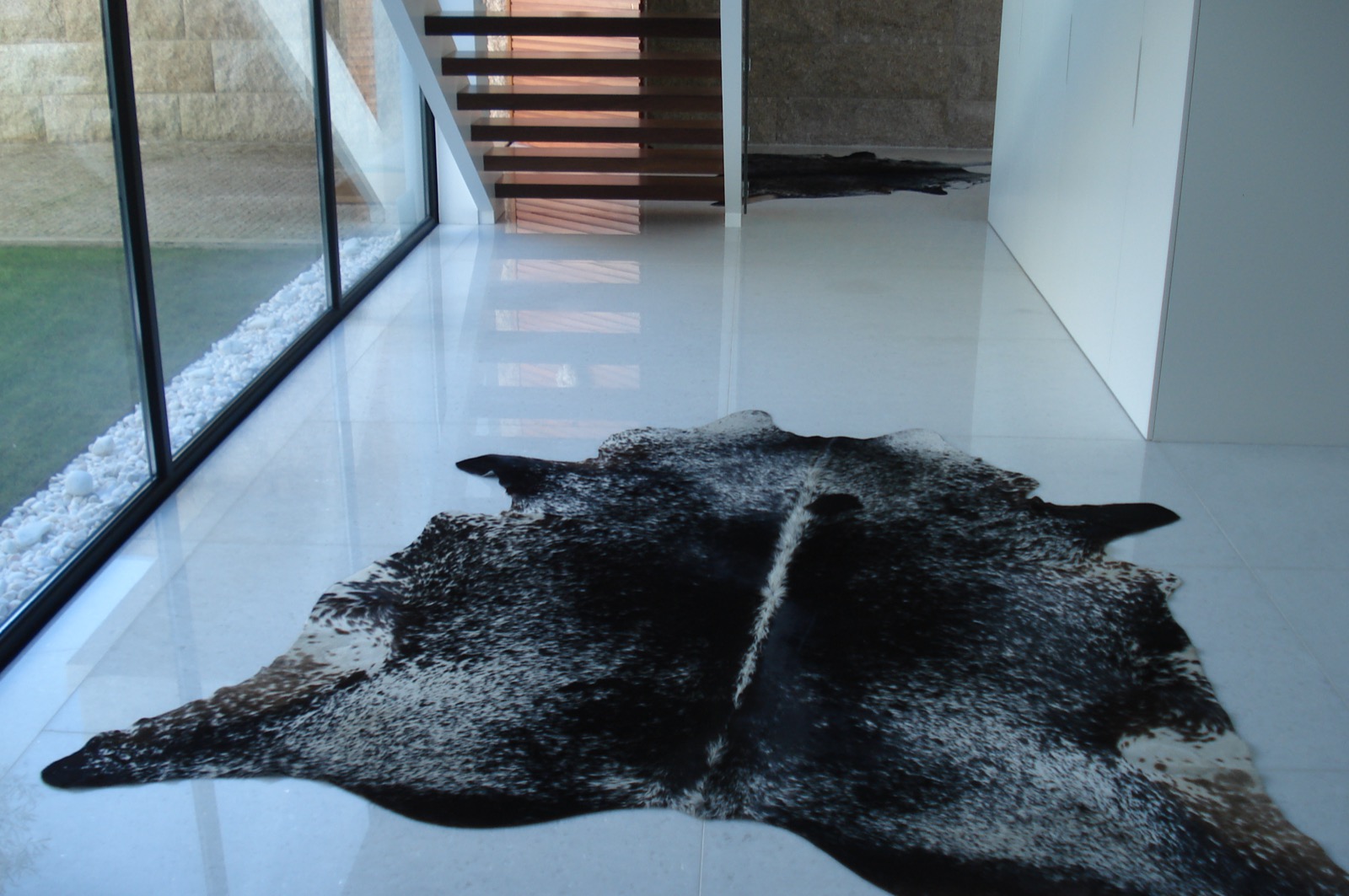 Polished white floor